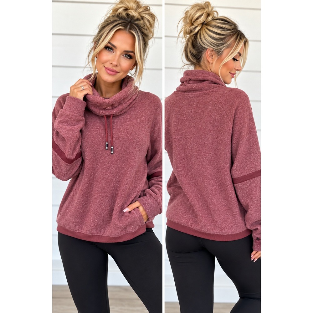 A- 54- Nike Sportswear Tech Fleece Funnel Neck Pullover Rose Pink Large